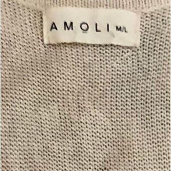 Amoli gold and cream animal print pointelle knit tank top size M/L - Picture 11 of 12
